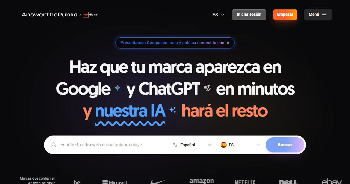 Answer The Public — herramienta SEO gratuita