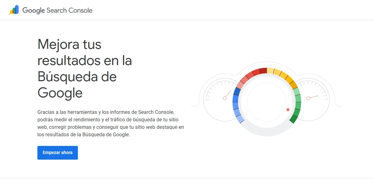 Página principal de Google Search Console — herramienta SEO profesional